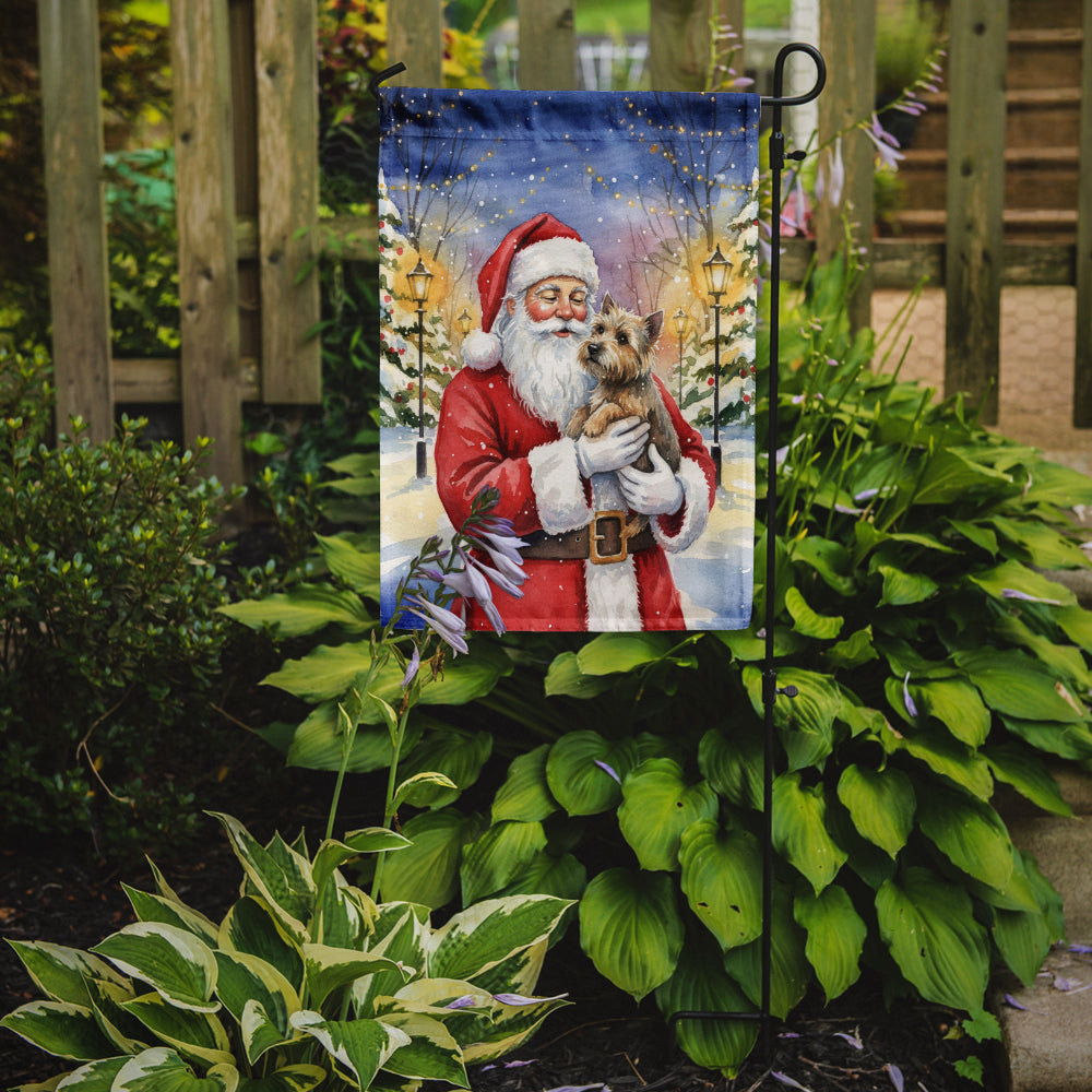 Cairn Terrier with Santa Claus Garden Flag Mailbox Decorative Yard Banner Outside Patio Artwork for Flower Beds, Garden Size, Multicolor