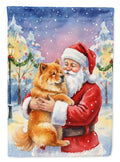 Chow Chow with Santa Claus Garden Flag Mailbox Decorative Yard Banner Outside Patio Artwork for Flower Beds, Garden Size, Multicolor