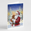 Dachshund with Santa Claus Greeting Cards Pack of 8 Blank Cards with Envelopes Whimsical A7 Size 5x7