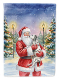 Dalmatian with Santa Claus Garden Flag Mailbox Decorative Yard Banner Outside Patio Artwork for Flower Beds, Garden Size, Multicolor