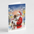 German Shorthaired Pointer with Santa Claus Greeting Cards Pack of 8 Blank Cards with Envelopes Whimsical A7 Size 5x7