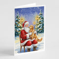 Golden Retriever with Santa Claus Greeting Cards Pack of 8 Blank Cards with Envelopes Whimsical A7 Size 5x7