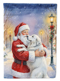 Great Pyrenees with Santa Claus Garden Flag Mailbox Decorative Yard Banner Outside Patio Artwork for Flower Beds, Garden Size, Multicolor