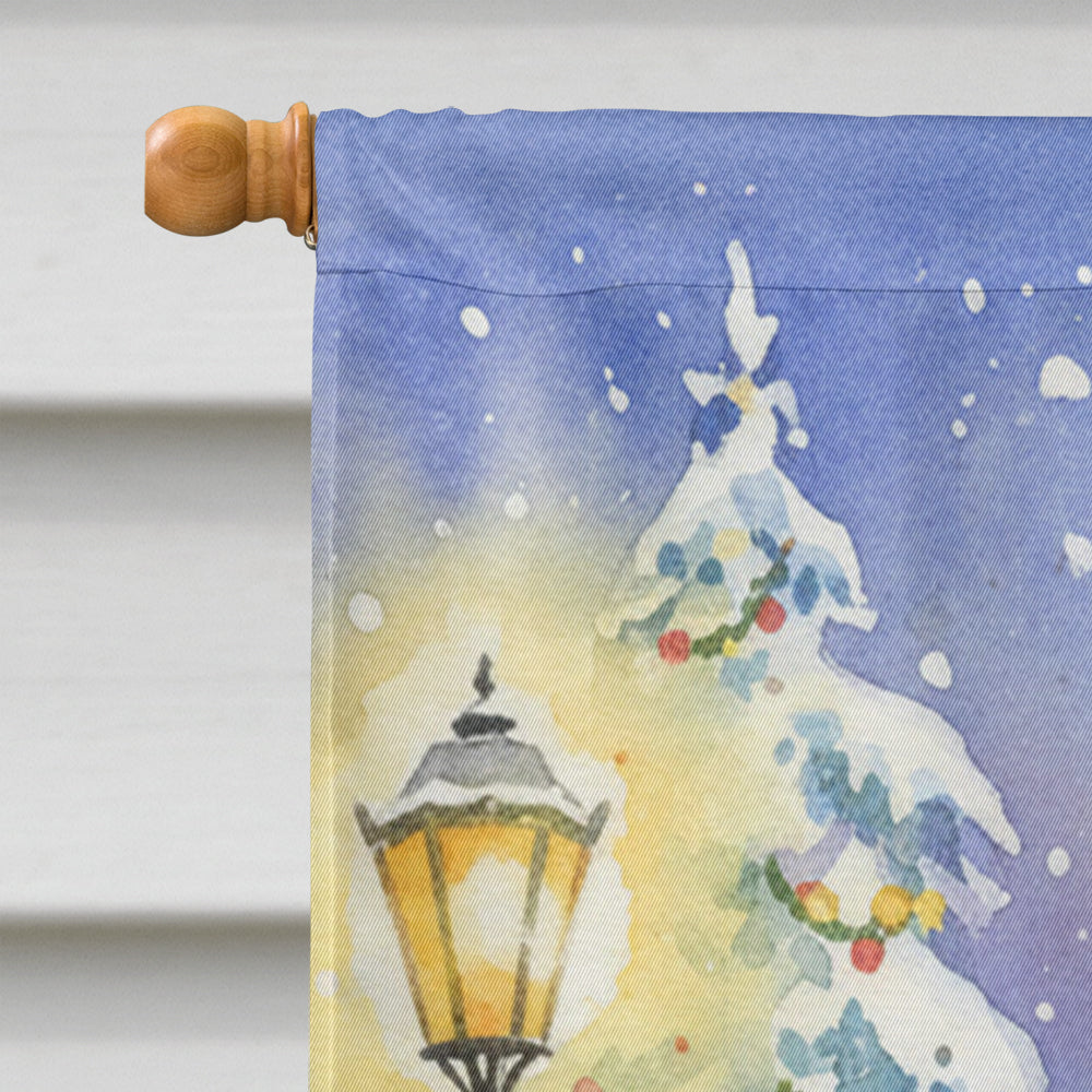 Jack Russell Terrier with Santa Claus House Flag 28x40 Porch Sleeve Pole Decorative Outside Yard Banner Artwork Wall Hanging, Polyester