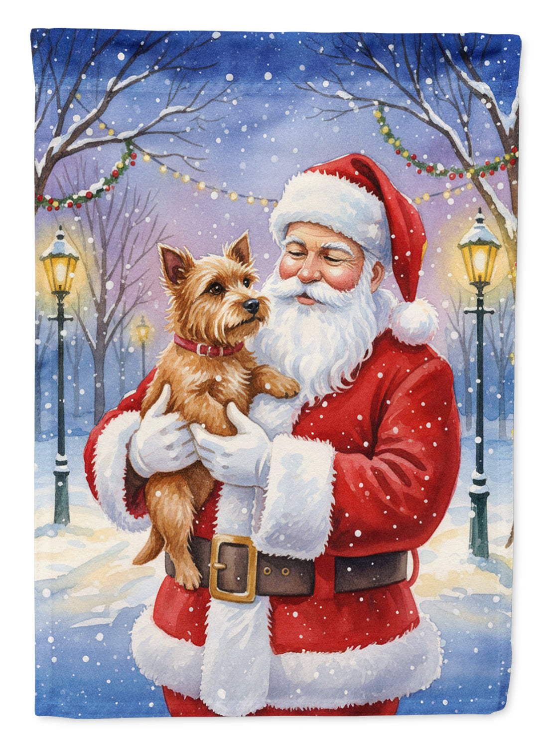 Norwich Terrier with Santa Claus Garden Flag Mailbox Decorative Yard Banner Outside Patio Artwork for Flower Beds, Garden Size, Multicolor