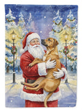 Rhodesian Ridgeback with Santa Claus Garden Flag Mailbox Decorative Yard Banner Outside Patio Artwork for Flower Beds, Garden Size, Multicolor