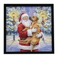 Rhodesian Ridgeback with Santa Claus Framed Metal Print Bathroom, Kitchen, Office, Home Decor Wall Art Ready to Hang, Square, 8X8