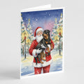 Rottweiler with Santa Claus Greeting Cards Pack of 8 Blank Cards with Envelopes Whimsical A7 Size 5x7