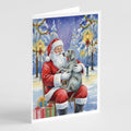 Weimaraner with Santa Claus Greeting Cards Pack of 8 Blank Cards with Envelopes Whimsical A7 Size 5x7