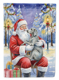 Weimaraner with Santa Claus Garden Flag Mailbox Decorative Yard Banner Outside Patio Artwork for Flower Beds, Garden Size, Multicolor