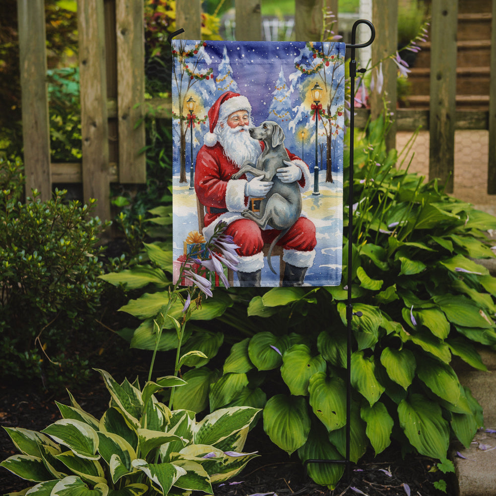 Weimaraner with Santa Claus Garden Flag Mailbox Decorative Yard Banner Outside Patio Artwork for Flower Beds, Garden Size, Multicolor