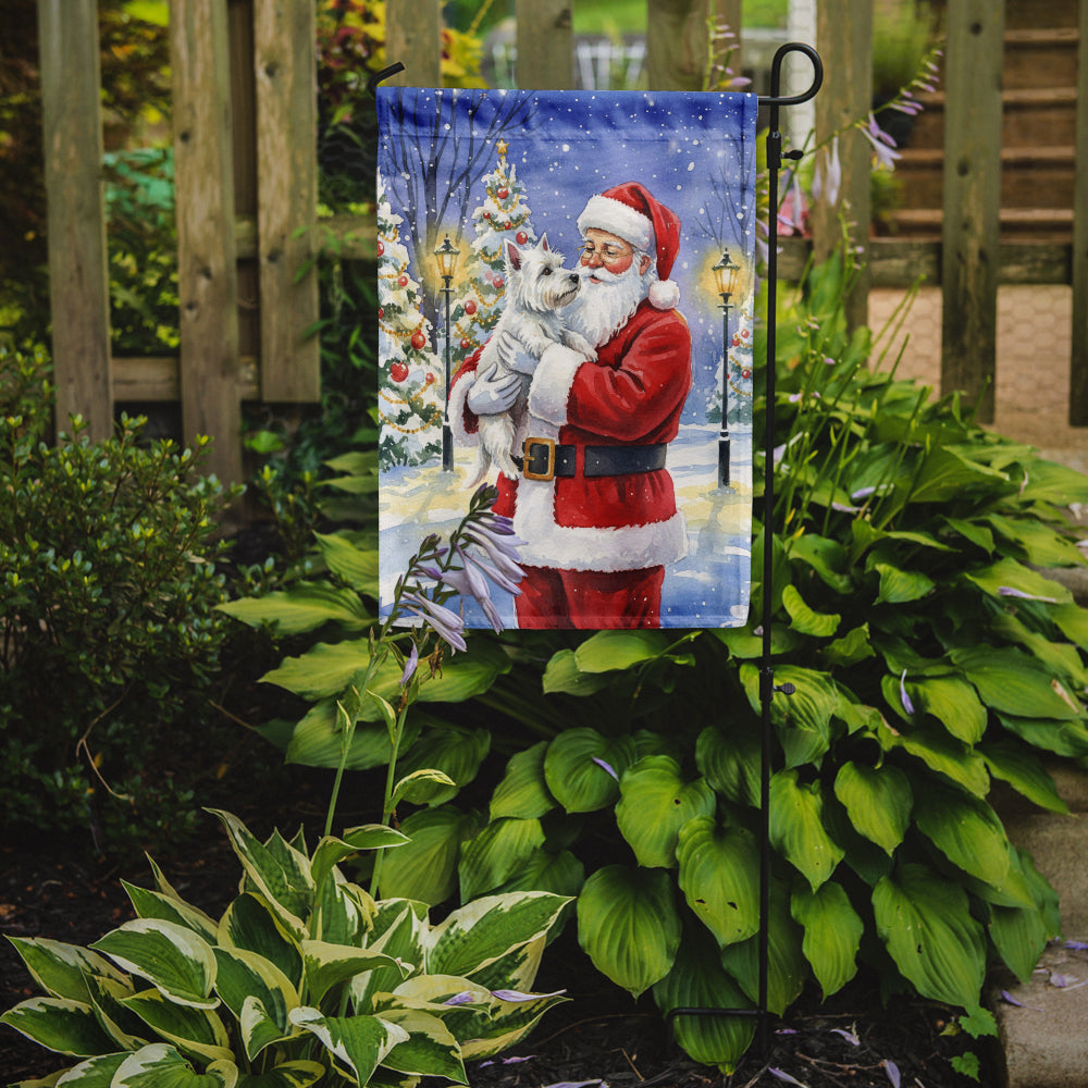 Westie with Santa Claus Garden Flag Mailbox Decorative Yard Banner Outside Patio Artwork for Flower Beds, Garden Size, Multicolor