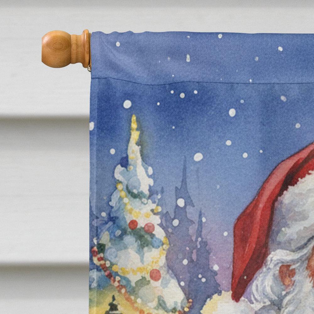American Curl Cat with Santa Claus House Flag 28x40 Porch Sleeve Pole Decorative Outside Yard Banner Artwork Wall Hanging, Polyester