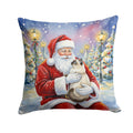Birman Cat with Santa Claus Decorative Throw Pillow 18x18 Indoor Outdoor Accent Cushion, Fabric Cover with Insert for Sofa, Bed, Porch & Living Room