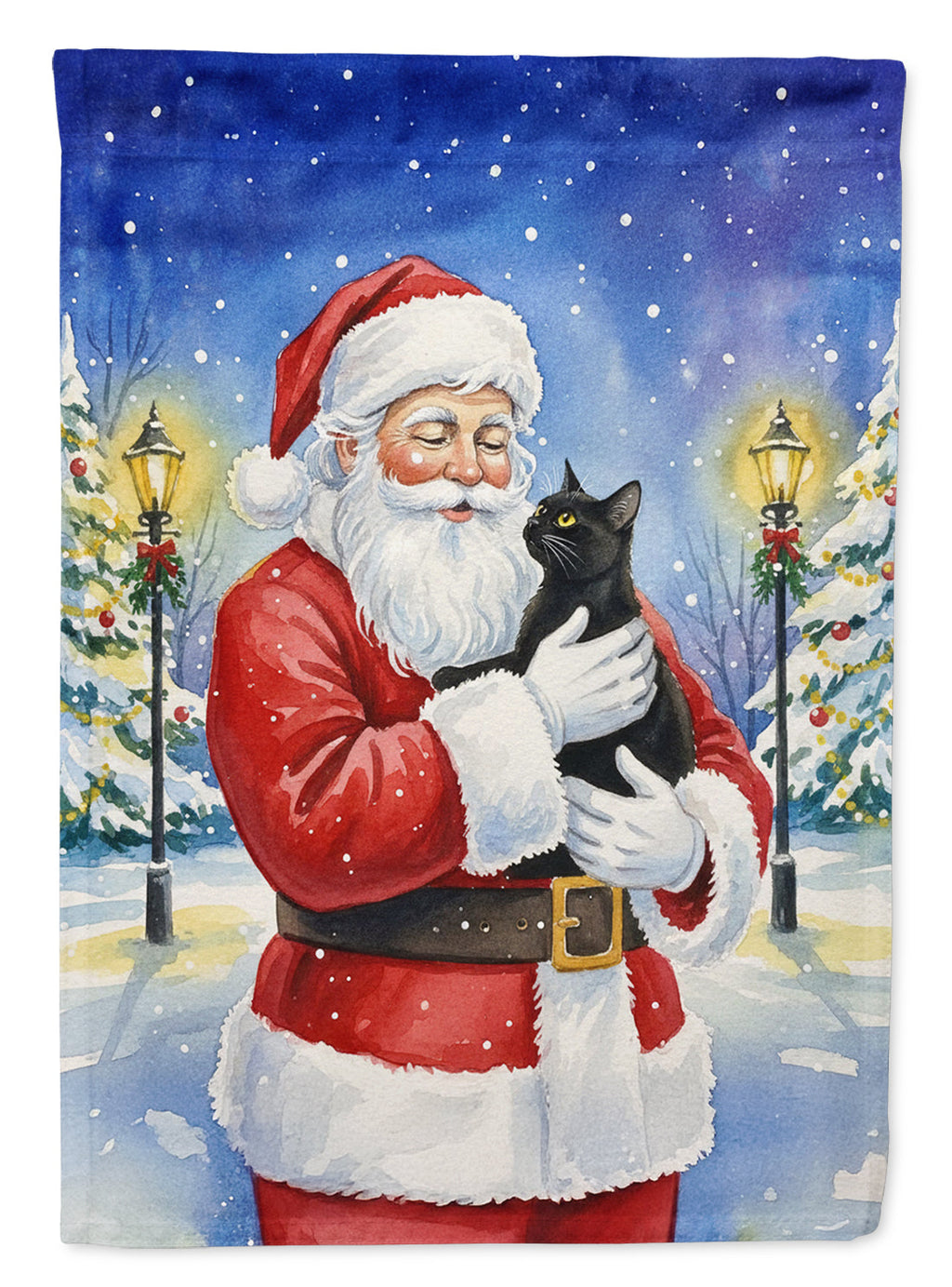 Bombay Cat with Santa Claus Garden Flag Mailbox Decorative Yard Banner Outside Patio Artwork for Flower Beds, Garden Size, Multicolor