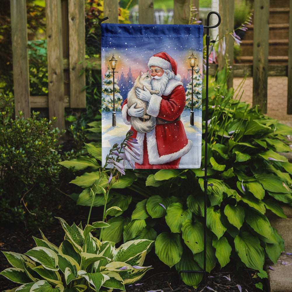 Burmilla Cat with Santa Claus Garden Flag Mailbox Decorative Yard Banner Outside Patio Artwork for Flower Beds, Garden Size, Multicolor