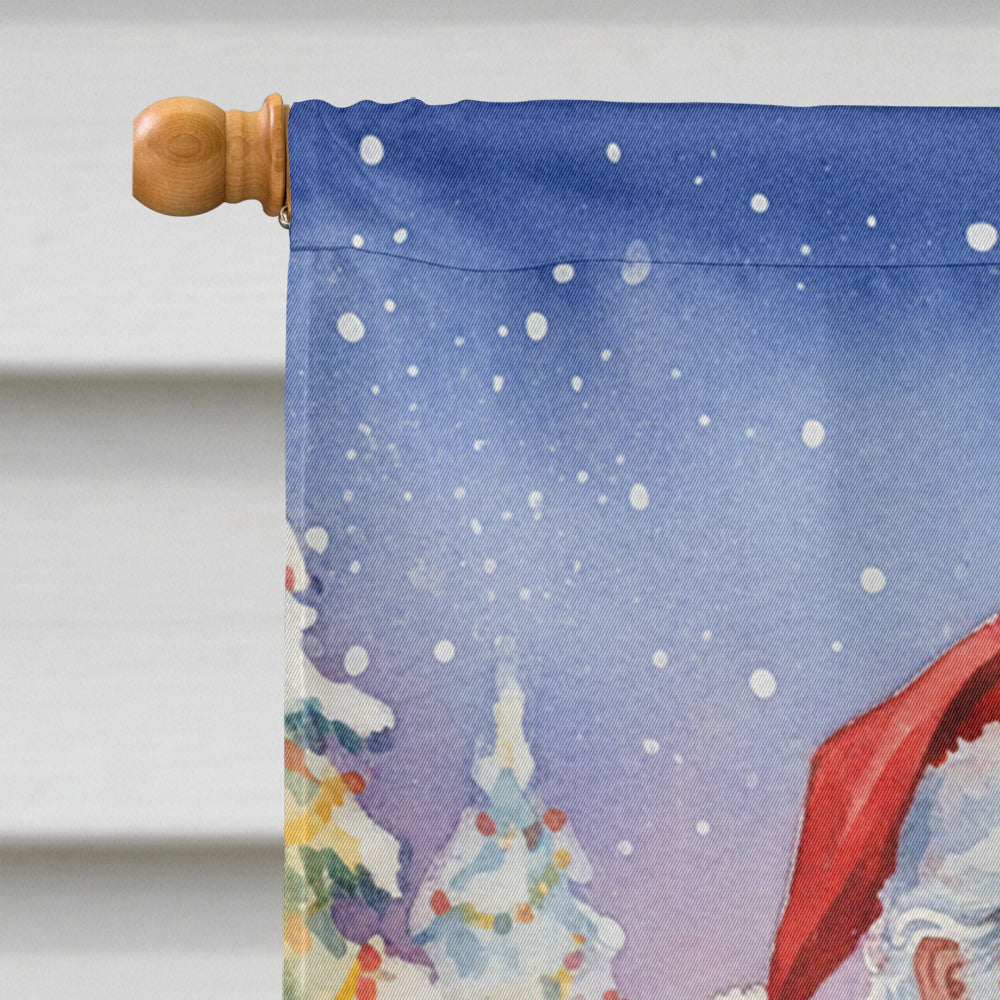 Chartreux Cat with Santa Claus House Flag 28x40 Porch Sleeve Pole Decorative Outside Yard Banner Artwork Wall Hanging, Polyester