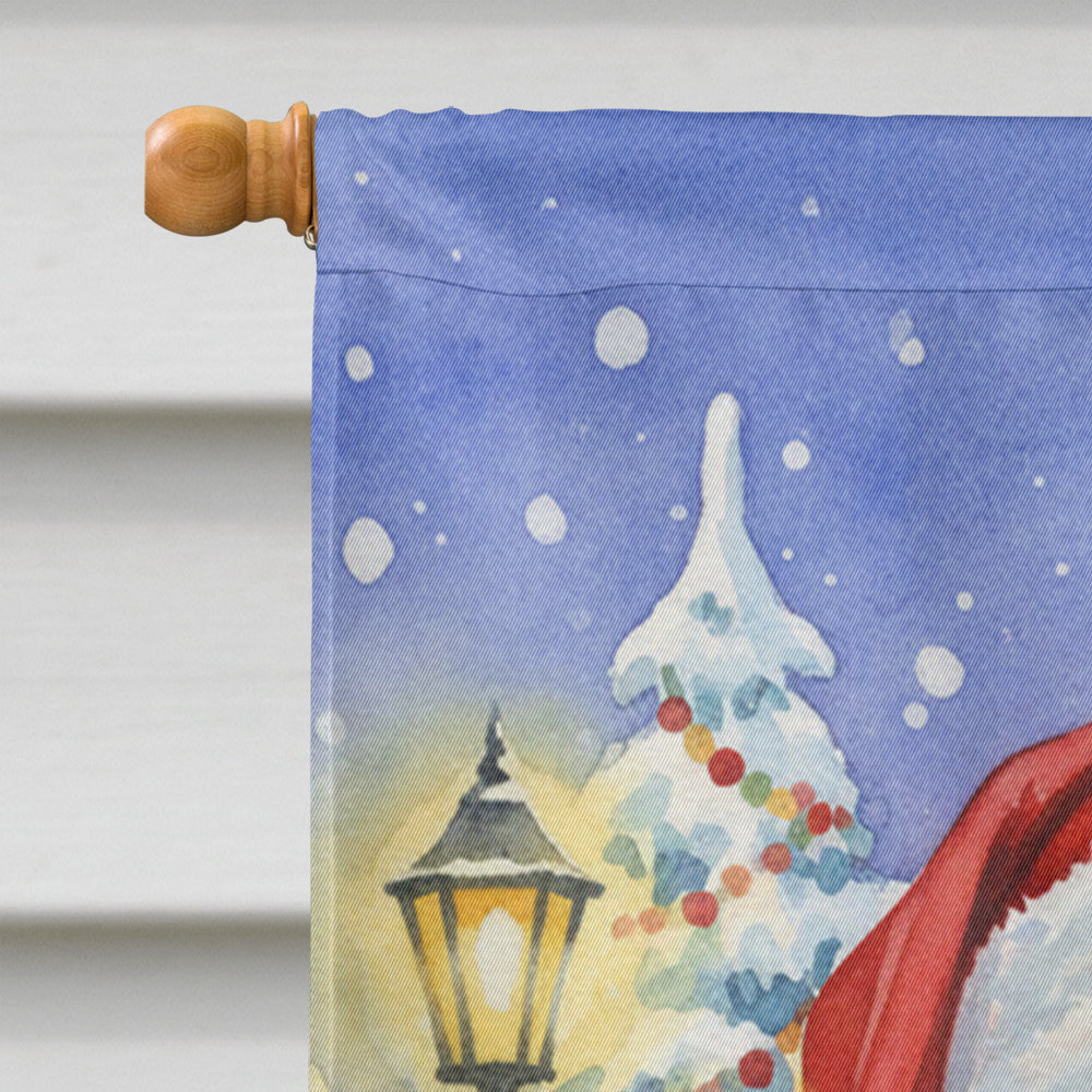 Classic Tabby Brown Cat with Santa Claus House Flag 28x40 Porch Sleeve Pole Decorative Outside Yard Banner Artwork Wall Hanging, Polyester