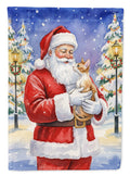 Cornish Rex Cat with Santa Claus Garden Flag Mailbox Decorative Yard Banner Outside Patio Artwork for Flower Beds, Garden Size, Multicolor