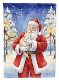 Cream and White Cat with Santa Claus Garden Flag Mailbox Decorative Yard Banner Outside Patio Artwork for Flower Beds, Garden Size, Multicolor