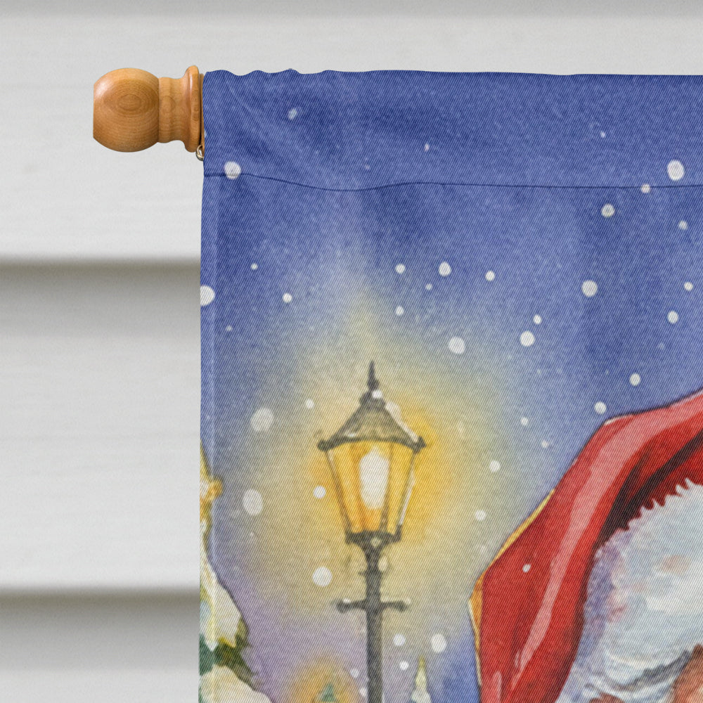 Devon Rex Cat with Santa Claus House Flag 28x40 Porch Sleeve Pole Decorative Outside Yard Banner Artwork Wall Hanging, Polyester