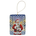 Dilute Tortoiseshell Cat with Santa Claus Porcelain Ornament Christmas Tree Hanging Decorations for Home Christmas Holiday, Rectangle, Gift, Multicolor