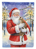 Egyptian Mau Cat with Santa Claus Garden Flag Mailbox Decorative Yard Banner Outside Patio Artwork for Flower Beds, Garden Size, Multicolor