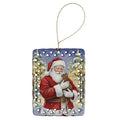Havana Cat with Santa Claus Porcelain Ornament Christmas Tree Hanging Decorations for Home Christmas Holiday, Rectangle, Gift, Multicolor