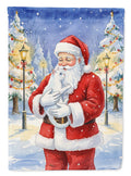Khao Manee Cat with Santa Claus Garden Flag Mailbox Decorative Yard Banner Outside Patio Artwork for Flower Beds, Garden Size, Multicolor