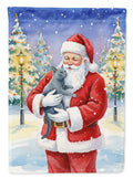 Korat Cat with Santa Claus Garden Flag Mailbox Decorative Yard Banner Outside Patio Artwork for Flower Beds, Garden Size, Multicolor