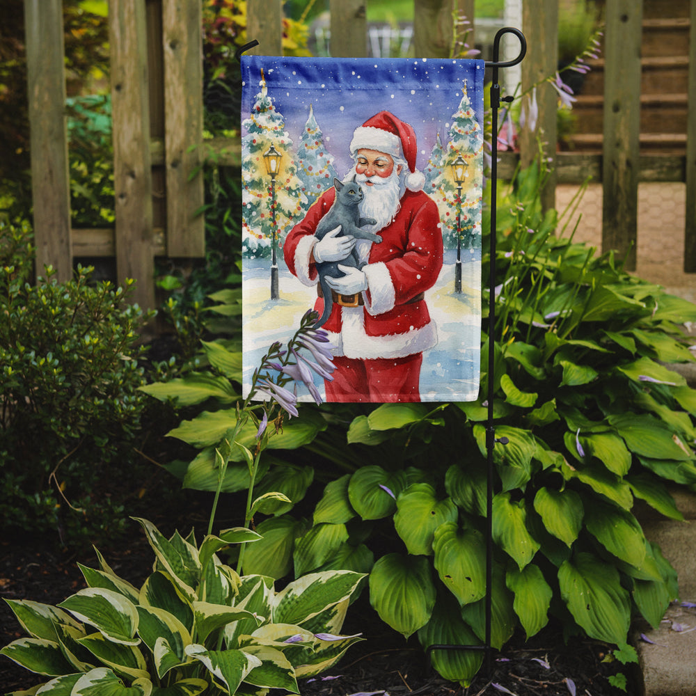 Korat Cat with Santa Claus Garden Flag Mailbox Decorative Yard Banner Outside Patio Artwork for Flower Beds, Garden Size, Multicolor