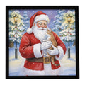 Manx Cat with Santa Claus Framed Metal Print Bathroom, Kitchen, Office, Home Decor Wall Art Ready to Hang, Square, 8X8