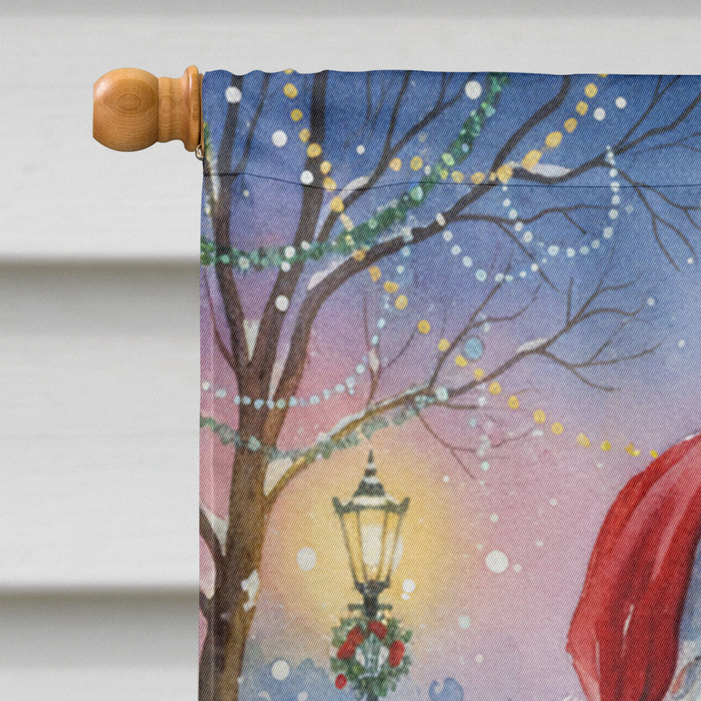Persian Black Cat with Santa Claus House Flag 28x40 Porch Sleeve Pole Decorative Outside Yard Banner Artwork Wall Hanging, Polyester
