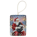 Persian Black Cat with Santa Claus Porcelain Ornament Christmas Tree Hanging Decorations for Home Christmas Holiday, Rectangle, Gift, Multicolor