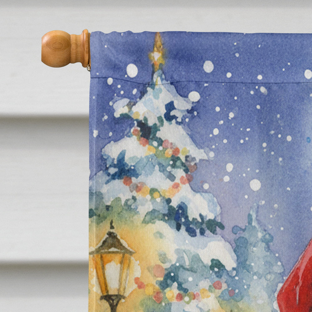 Persian Blue Cat with Santa Claus House Flag 28x40 Porch Sleeve Pole Decorative Outside Yard Banner Artwork Wall Hanging, Polyester