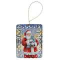 Persian Blue Cat with Santa Claus Porcelain Ornament Christmas Tree Hanging Decorations for Home Christmas Holiday, Rectangle, Gift, Multicolor