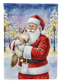 Ragdoll Bicolor Cat with Santa Claus Garden Flag Mailbox Decorative Yard Banner Outside Patio Artwork for Flower Beds, Garden Size, Multicolor