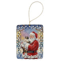 Seal Point Cat with Santa Claus Porcelain Ornament Christmas Tree Hanging Decorations for Home Christmas Holiday, Rectangle, Gift, Multicolor