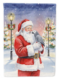 African Grey Parrot with Santa Claus Garden Flag Mailbox Decorative Yard Banner Outside Patio Artwork for Flower Beds, Garden Size, Multicolor