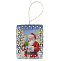 Black-Headed Caique with Santa Claus Porcelain Ornament Christmas Tree Hanging Decorations for Home Christmas Holiday, Rectangle, Gift, Multicolor