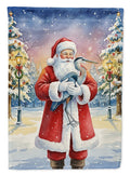 Blue Heron with Santa Claus Garden Flag Mailbox Decorative Yard Banner Outside Patio Artwork for Flower Beds, Garden Size, Multicolor