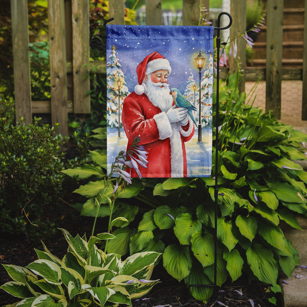 Blue Quaker with Santa Claus Garden Flag Mailbox Decorative Yard Banner Outside Patio Artwork for Flower Beds, Garden Size, Multicolor
