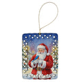 Bluebird with Santa Claus Porcelain Ornament Christmas Tree Hanging Decorations for Home Christmas Holiday, Rectangle, Gift, Multicolor