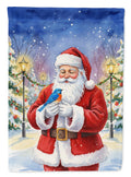 Bluebird with Santa Claus Garden Flag Mailbox Decorative Yard Banner Outside Patio Artwork for Flower Beds, Garden Size, Multicolor