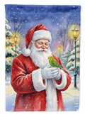 Budgerigar with Santa Claus Garden Flag Mailbox Decorative Yard Banner Outside Patio Artwork for Flower Beds, Garden Size, Multicolor
