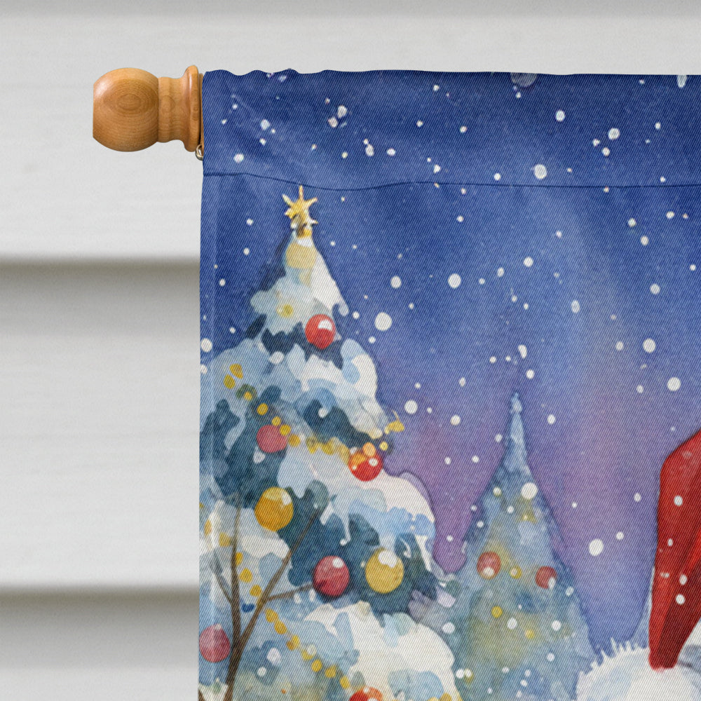 Cockatiel with Santa Claus House Flag 28x40 Porch Sleeve Pole Decorative Outside Yard Banner Artwork Wall Hanging, Polyester