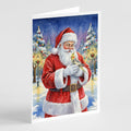 Cockatiel with Santa Claus Greeting Cards Pack of 8 Blank Cards with Envelopes Whimsical A7 Size 5x7