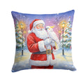 Cockatoo with Santa Claus Decorative Throw Pillow 18x18 Indoor Outdoor Accent Cushion, Fabric Cover with Insert for Sofa, Bed, Porch & Living Room
