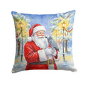 Congo African Grey Parrot with Santa Claus Decorative Throw Pillow 18x18 Indoor Outdoor Accent Cushion, Fabric Cover with Insert for Sofa, Bed, Porch & Living Room