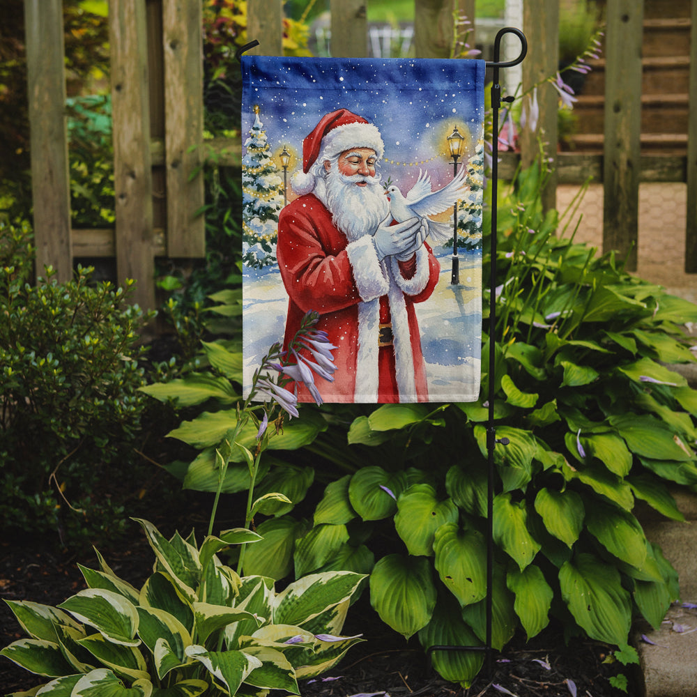 Dove with Santa Claus Garden Flag Mailbox Decorative Yard Banner Outside Patio Artwork for Flower Beds, Garden Size, Multicolor
